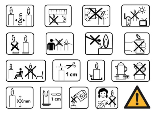 pictogrammes réglementation bougies